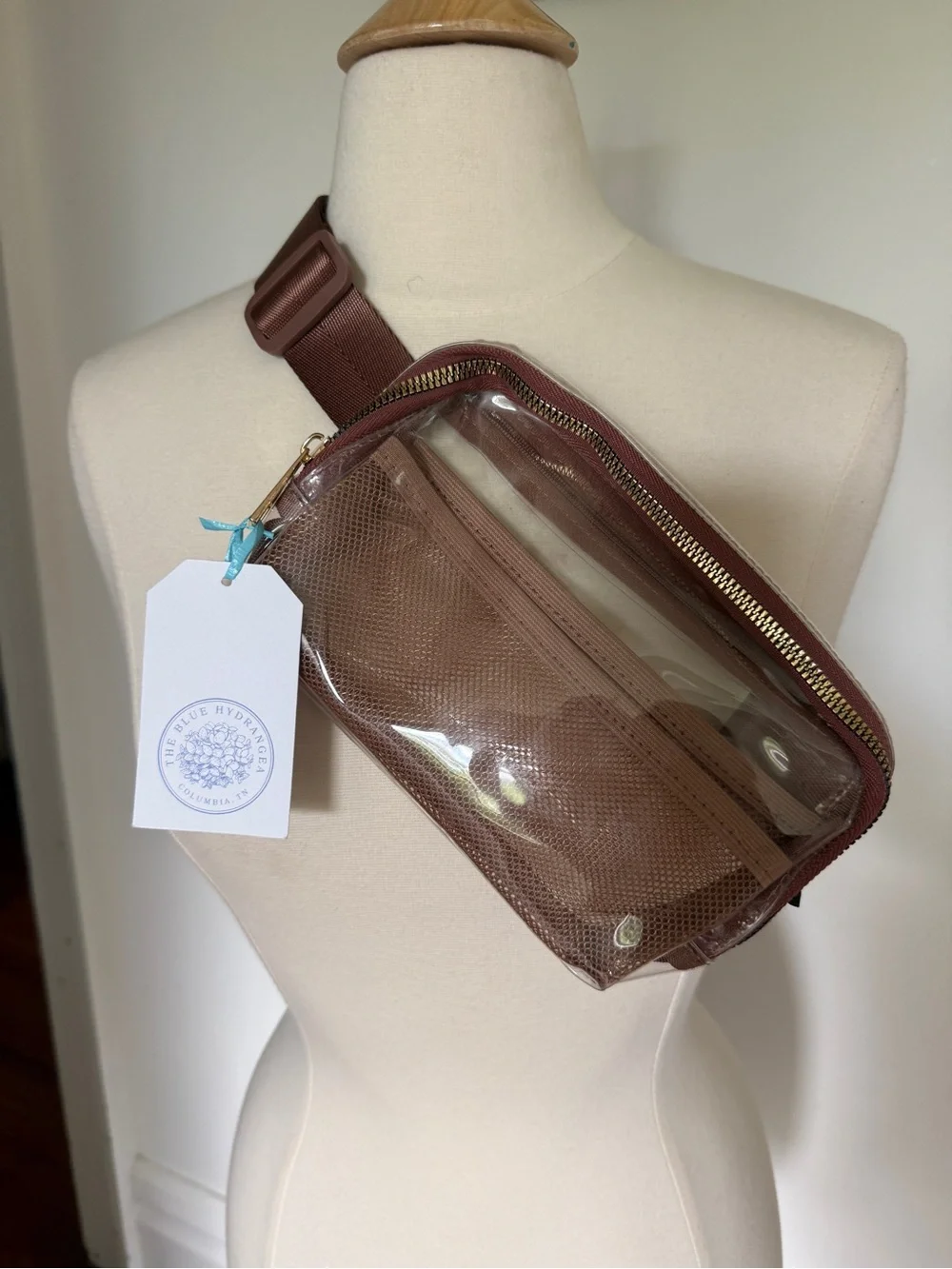 Clear Brown Crossbody Belt Bag